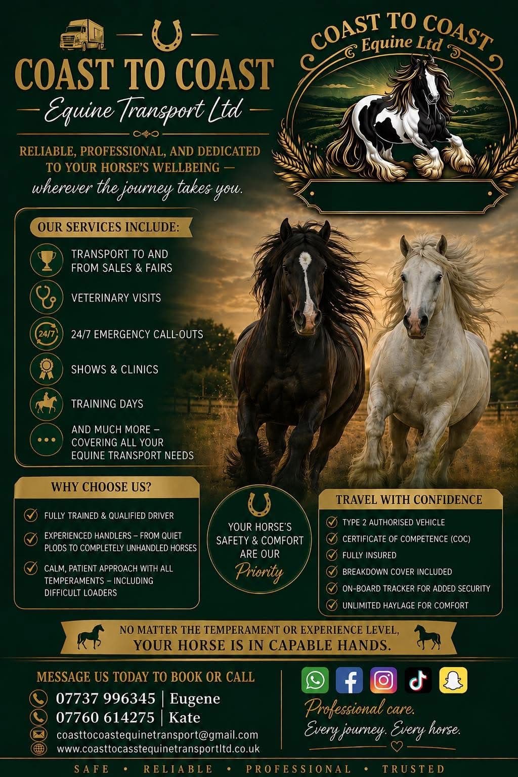 Coast to coast equine transport Ltd photo